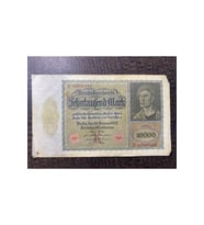 Almanya İmparatorluğu 10000 Mark Reichsbanknote Deutsches Reich 1922 TEMİZ - T (Fine F)