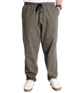Mode XL Büyük Beden Erkek Gabardin Kargo Jogger Pantolon Doğa 21928 Haki