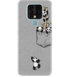 Tecno Camon 16 Kılıf Silikon Desen Pandalar 1798