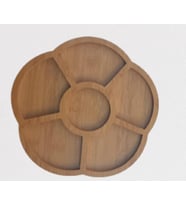 Sunum Tabak 12234 Papatya Model Ahşap MDF Lam 5 Göz 4 Adet EL Yapım