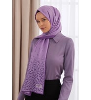 Lesscarves Desenli Pamuk İpek Şal LS2302