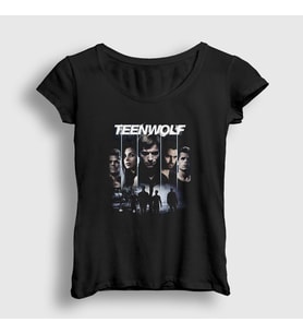 Presmono Kadın Siyah Poster Dizi Teen Wolf T-Shirt 338193tt