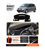 e-biz RENAULT SCENIC 2 (2003-2009) Uyumlu Torpido Örtüsü, Torpido Kılıfı - Siyah-Kahverengi - RE044
