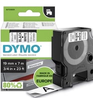 DYMO S0720830 D1 Yedek Şerit, 19 mm x 7 mt, Beyaz- Siyah (45803)