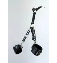 Mulvxbrf Brf02 Siyah Kırbaç - Kelepçe Deri Bağlantılı Metal Detaylı Set - Brf1024 (Mulvix)