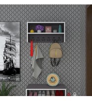 Kenzlife elbise askılığı askılık zeytuni gri 35*070*20 siyah 6 adet askı portmanto raflı (Karışık)