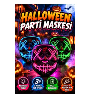 Halloween Parti Maskesi Neon LED Işıklı 3 Modlu Cadılar Bayramı Maskesi