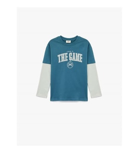 Koton Baskılı Mavi Erkek Çocuk T-Shirt 6SKB10237TK