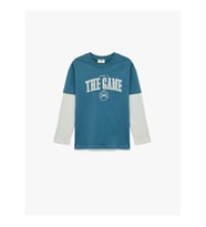Koton Baskılı Mavi Erkek Çocuk T-Shirt 6SKB10237TK