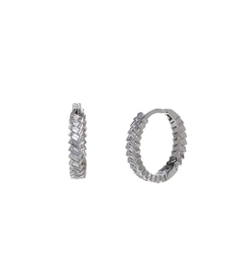 20 mm Çapraz Baget Zirkon Taşlı 925 Gümüş Kadın Halka Küpe