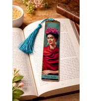 Sanatsal Tablo Temalı Metal Kitap Ayracı (Frida Kahlo)