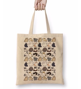 Kediler Cats Cats Cats Graphic Bez Çanta Uzun Saplı