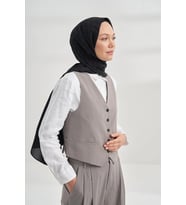 Armanda Cotton Monogram Geometrik Desen Şal 3120 (Siyah)