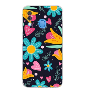 PrintiFy Samsung Galaxy A40 ile Uyumlu Retro Color 1  Kamera Korumalı Şeffaf  Kılıf