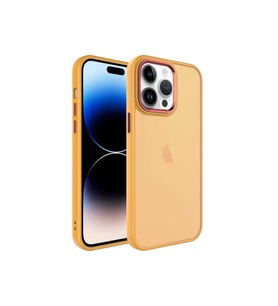 Apple iPhone 14 Pro Uyumlu Kılıf Buzlu Sert PC Zore May Kapak (Turuncu)