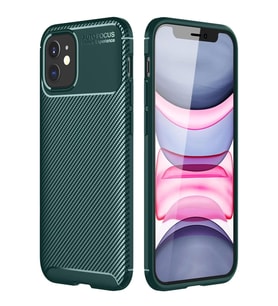 Newface Apple iPhone 12 Mini Kılıf Auto Focus Karbon Kapak - Yeşil