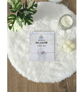 Pamuğum Atelier Kişiye Özel Tasarım Kartlı Şans Bilekliği Misafirler İçin Hoşgeldin Bebek - Doğum Günü Hediyeliği (15-25-50-100-200 Adet)
