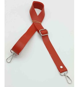Angel Çanta Aksesuar Suni Deri Ayarlı Çanta Sapı 120X2.4 Cm Kırmızı Gümüş Metal