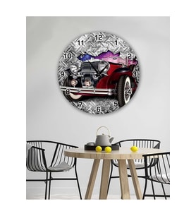 Retro Tasarımlı Duvar Saati 35X35 CM (Baskılı)