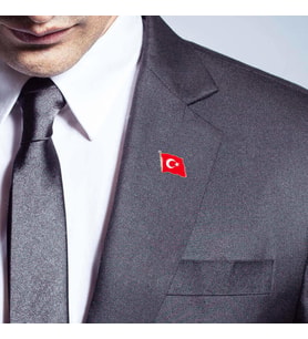 Türk Bayraklı Yaka Rozeti Şık Kutulu  HD966