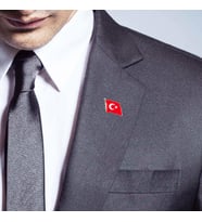 Türk Bayraklı Yaka Rozeti Şık Kutulu  HD966
