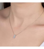 SWAROVSKİ TAŞLI SIRA TAŞ 925 AYAR GÜMÜŞ KOLYE