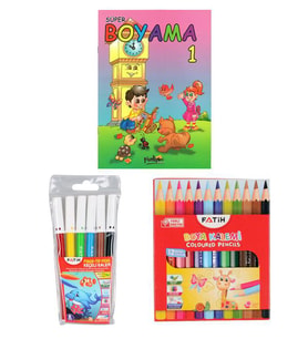 Pinokyo Yayınları Boyama Kitabı ve Fatih Boya Kalemleri Set