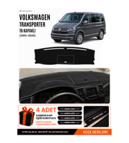 VOLKSWAGEN TRANSPORTER T6 KAPAKLI (2015-2020) Uyumlu Torpido Örtüsü Torpido Kılıfı - Siyah