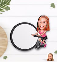 BK Gift Kişiye Özel Kadın Fitness Sporcusu Karikatürlü Ahşap Bardak Altlığı-1