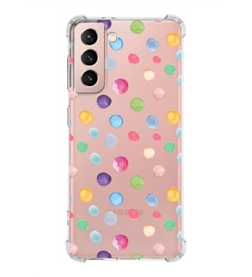 PrintiFy Samsung Galaxy S21 FE Uyumlu Water Color 6 Baskılı Şeffaf Köşe Korumalı Antişok Kılıf