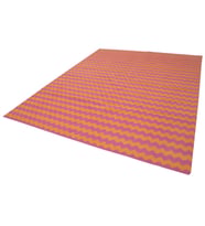 Turuncu Pembe Geometrik Kilim El Dokuma Şık Modern Stil Salon Kilimi Tasarımı Çocuk Odası
