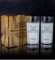 eJOYA Kişiye Özel Kutusunda 2'li Rakı Bardağı Hediye Seti 107235