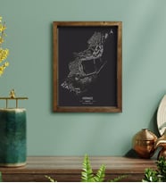 BK Gift Monaco Pist Tasarımlı Doğal Masif Ahşap Çerçeveli Tablo 30x40cm-1