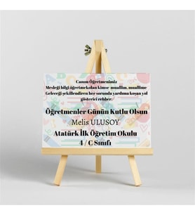 Öğretmenlere Özel Tasarımlı İroka Ayaklı Masa Üstü İsimlik