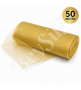 Süsleme Tülü Gold Kristal Tül 50 m