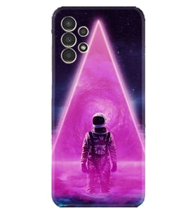 Samsung Galaxy M14 Kılıf Resimli Desenli Silikon Platinium Series Astro Purple2 1907