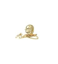 Atatürk Silüet Imza Tasarımlı Gold  Metal Yaka Rozeti 1 Adet (Çok Renkli)