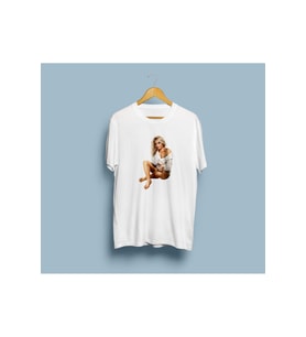 Oversize Sarışın Kadın tasarım unisex T-shirt