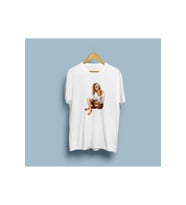Oversize Sarışın Kadın tasarım unisex T-shirt