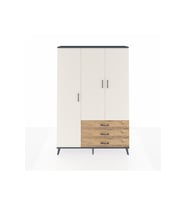 Arges Dolap 6 Raflı 3 Çekmeceli Tek Askılı 132x30x195 Antrasit-Aytaşı/Çam