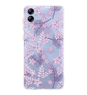 Samsung Galaxy A04e   Kapak Floral Pudra Tasarımlı Şeffaf  Kılıf