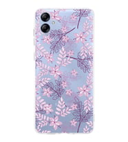 Samsung Galaxy A04e   Kapak Floral Pudra Tasarımlı Şeffaf  Kılıf