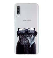PrintiFy Samsung Galaxy A70s ile Uyumlu 1mm Slim Fit Köpek 3 050f Baskılı Şeffaf  Kılıf