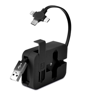 Cep Tipi Telefon Tutuculu Makaralı Uzayıp Kısalabilen 3&amp;apos;ü 1 Arada USB Şarj Kablosu (5343)