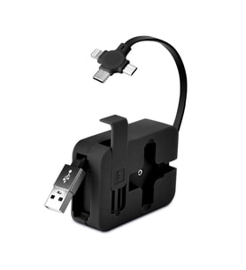 Cep Tipi Telefon Tutuculu Makaralı Uzayıp Kısalabilen 3&amp;apos;ü 1 Arada USB Şarj Kablosu (5343)