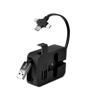 Cep Tipi Telefon Tutuculu Makaralı Uzayıp Kısalabilen 3&amp;apos;ü 1 Arada USB Şarj Kablosu (5343)