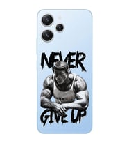 Xiaomi REDMI 12 Uyumlu Arnold Fitness Never Give Up Desenli Şeffaf Telefon Kılıfı