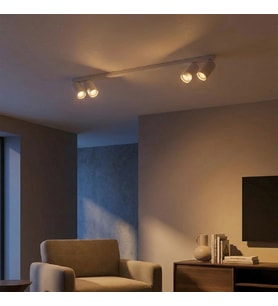 RİOLIGHT MODERN BEYAZ HAREKETLİ BAŞLIK 4XGU10 SIRALI LED SPOT AVİZE(AMPUL DAHİLDİR)UZUNLUK 120CM
