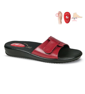 Ceyo 9200-12 Jelli Hallux-Valgus (Kemik Çıkıntısı) Destekli Kırmızı Kadın Terlik