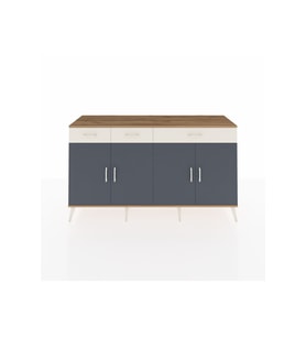 Kronos Konsol 4 Raflı 3 Çekmeceli 4 Kapaklı 176x59x99 Çam-Antrasit/Aytaşı